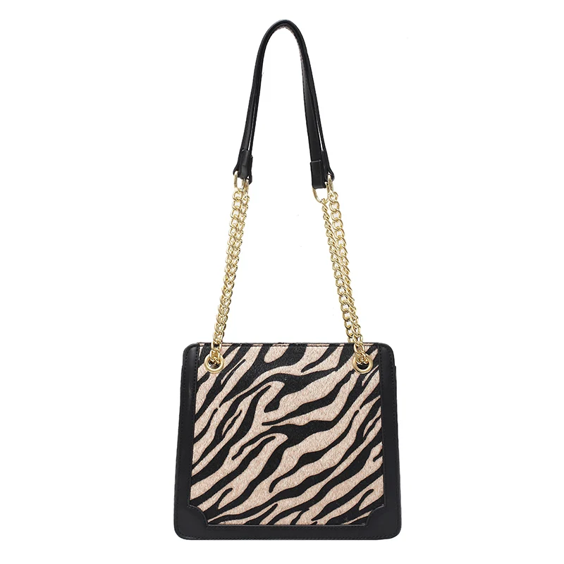 

Retro shoulder women handbag leisure chain shoulder bag zebra high quality crossbody bag small square bag
