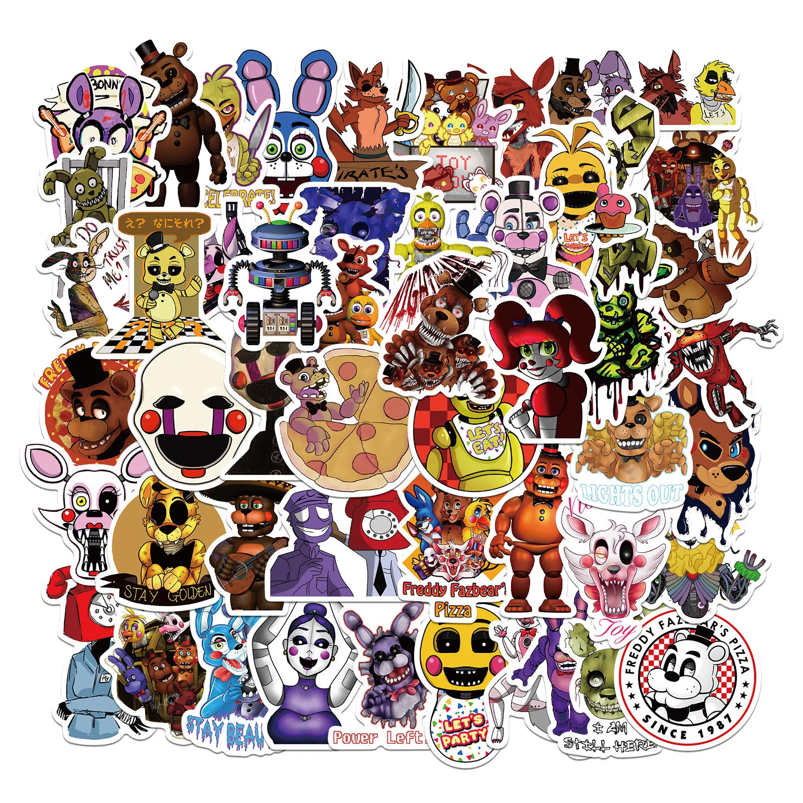 

50 PCs Cute bear T Graffiti Cartoon Stickers Thermos Luggage Helmet Laptop Refrigerator Motor Bike Sticker Waterproof Stickers