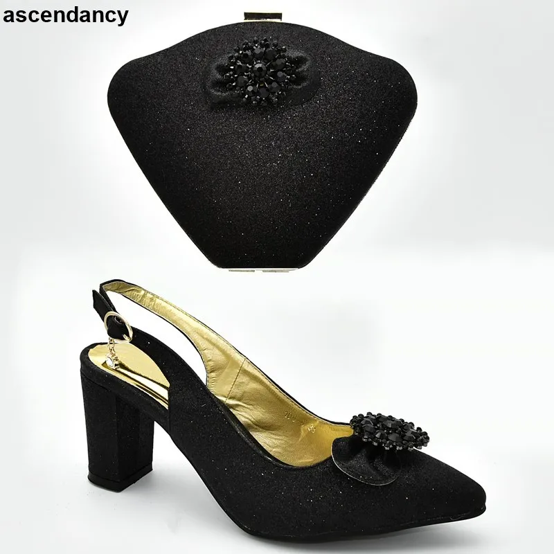 Новейший дизайн Свадебные комплекты из итальянских туфель и сумочки в