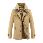 Ветровка мужская классическая, винтажная куртка цвета хаки, однобортная, длинная, в стиле ретро, Y24, весна-осень