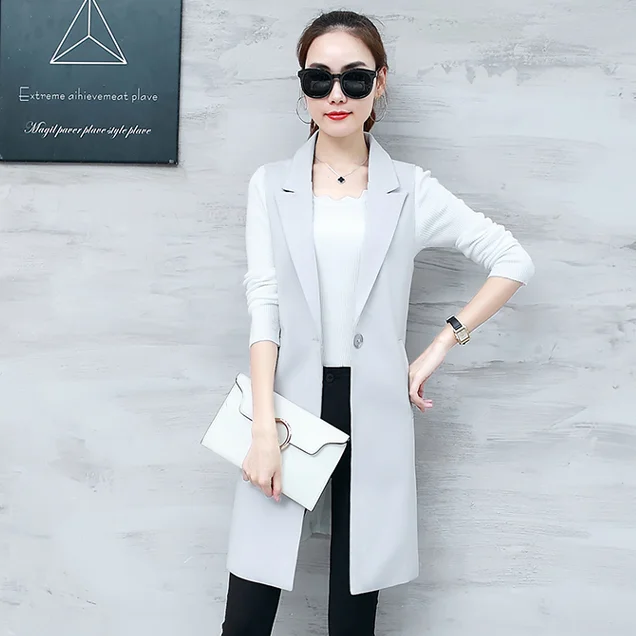 Элегантный женский весенний жилет блейзер без рукавов модель 3XL AQ738|Жилеты и