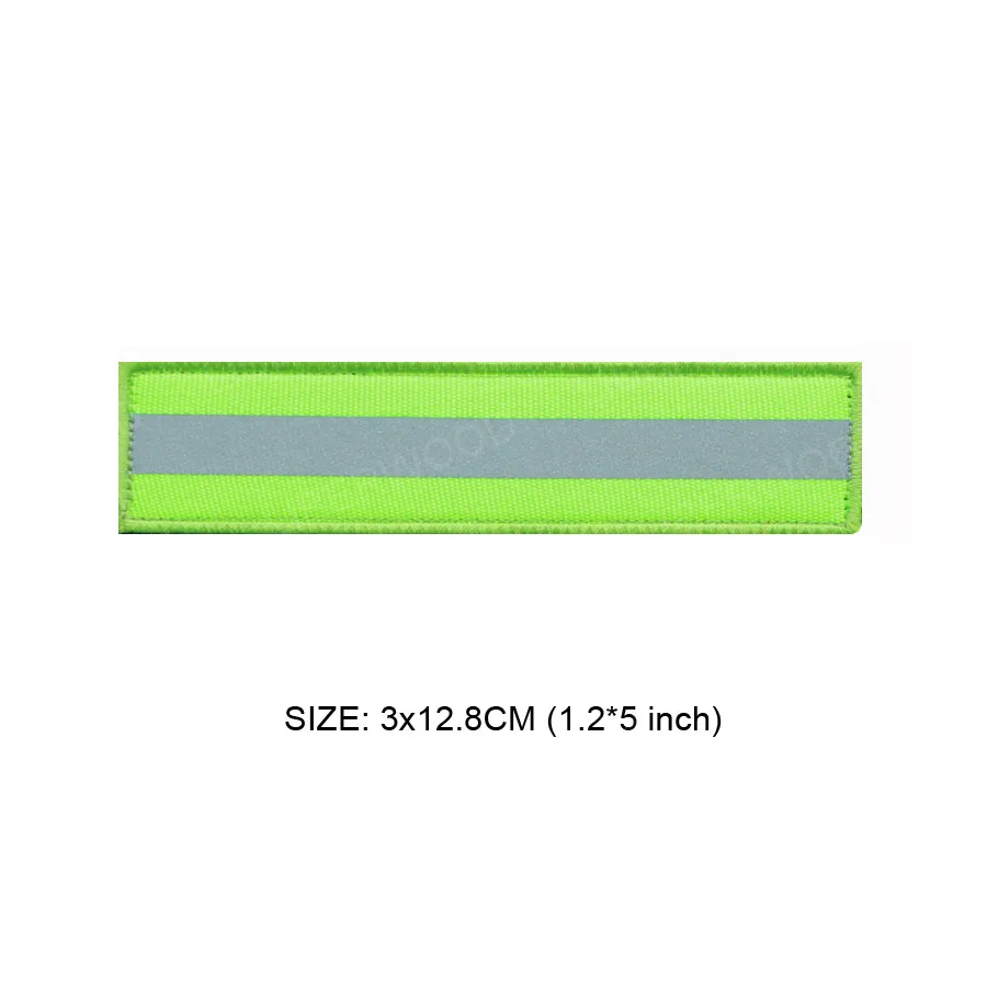 green 3x12.8cm Светоотражающая Боевая застежка нашивка на тему безопасности крюк петля пожарный спасательная полиция EMT EMS Hi Vis полоса нашивка, значок, аппликация - Цвет: green 3x12.8cm