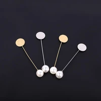 10pcslots rhodiumgold alloy imitation pearls brooch pins for diy handmade lapel dress jewelry findings brooches accessories