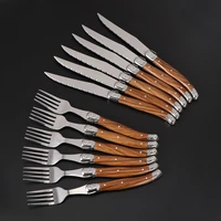 6 pcs stainless steel steak knife and forks set western flatware for kitchen restaurant tablewar with ergonomic handle