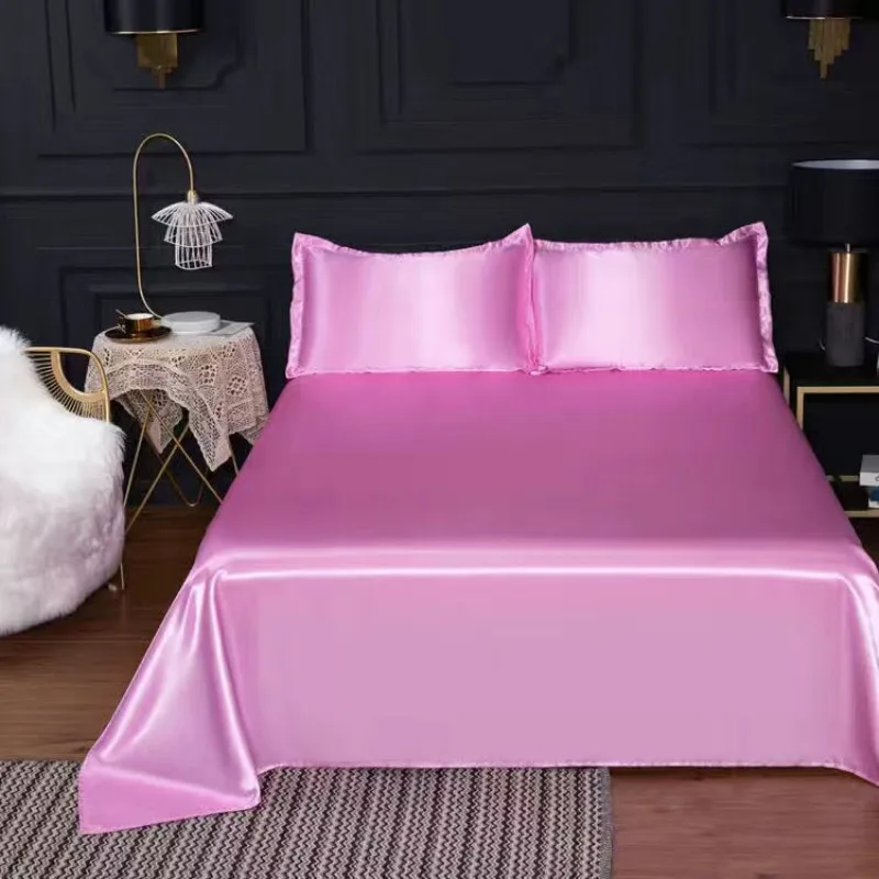 Bet Sheet 3 Pcs Solid Color Summer Bed Cover Soft For King/Queen Size Home Silk Bedding Black Bedspread | Дом и сад