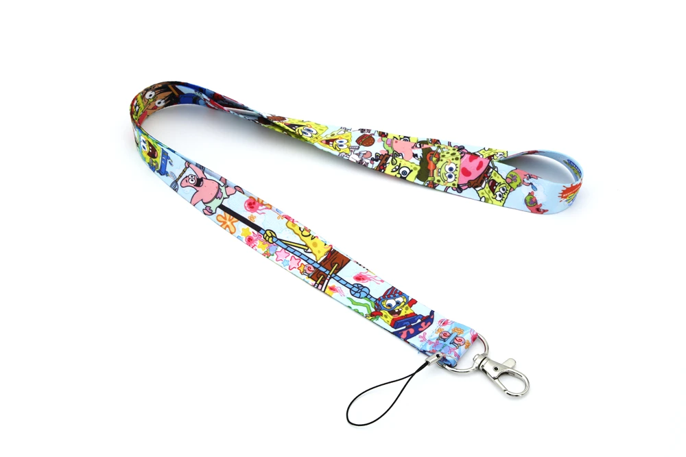 Lanyard H Классический с принтом из мультфильма «Губка Боб шейный ремешок Ремешок для мобильного телефона держатель значка веревки милый брелок подарки - Цвет: Lanyard H