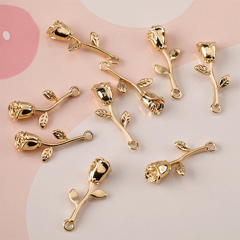 Настраиваемый позолоченный медный мешок 14 к золото роза сделай сам серьги