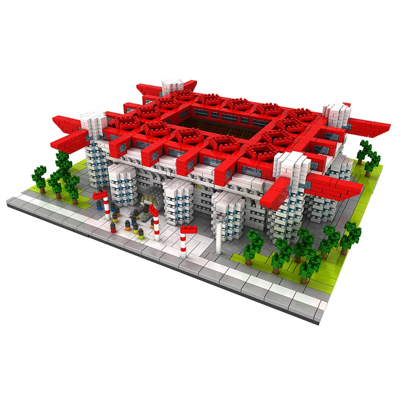 

Building Block San Siro Soccer Field Diamond Mini Brick World Famous Architecture 3D Model Children Collection Toys with 3800pcs