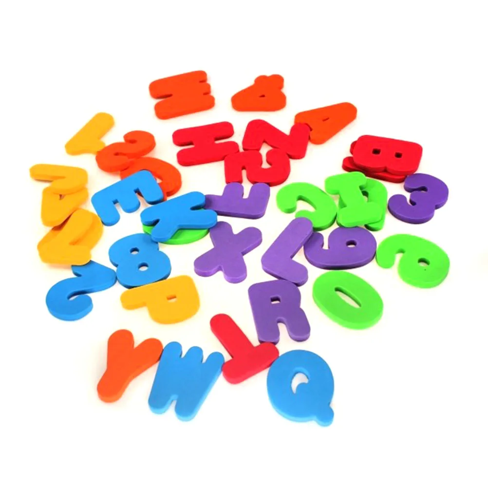 36pcs/set Alphanumeric Letter Puzzle Bath Toys Soft EVA Kids Baby Bathroom Water Toys Early Educational Suction Up Bathing Toy