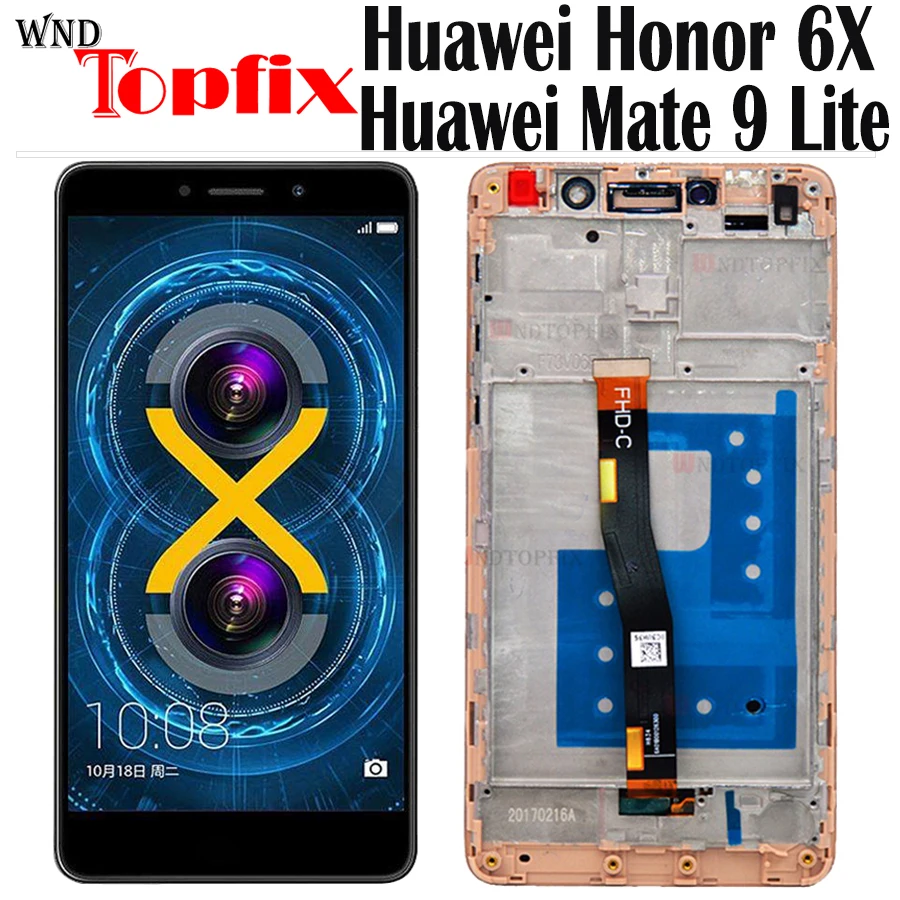 ЖК дисплей с дигитайзером для Huawei Honor 6X сенсорный экран BLN L24 AL10 L21 L22 рамкой|Экраны
