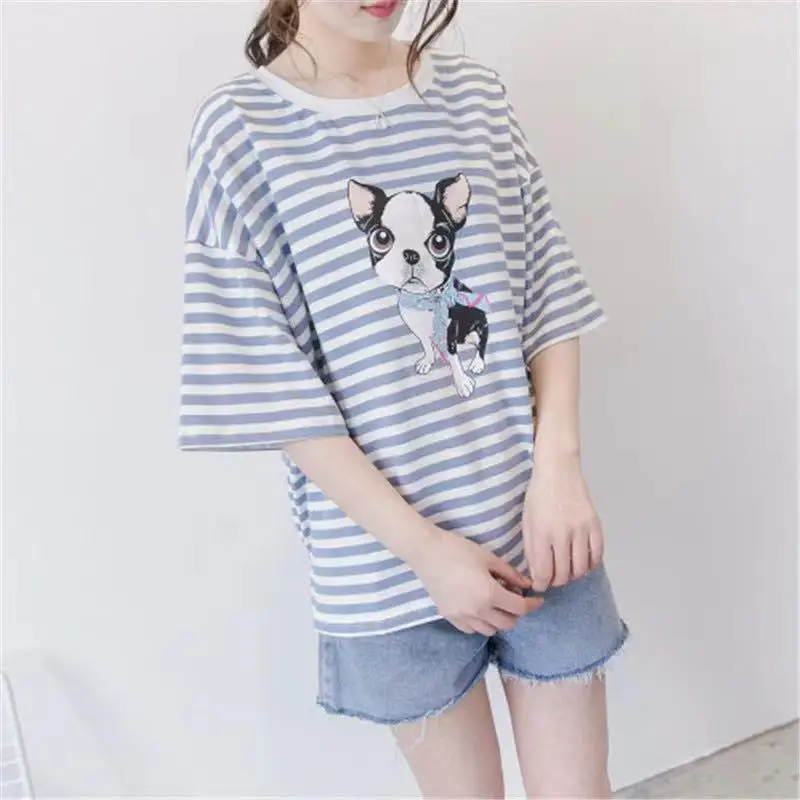 

Summer Outing Nursing Clothes Confinement Clothes Thin Nursing Clothes Fashion Striped Pregnant Women T-shirt Maternity Clothes