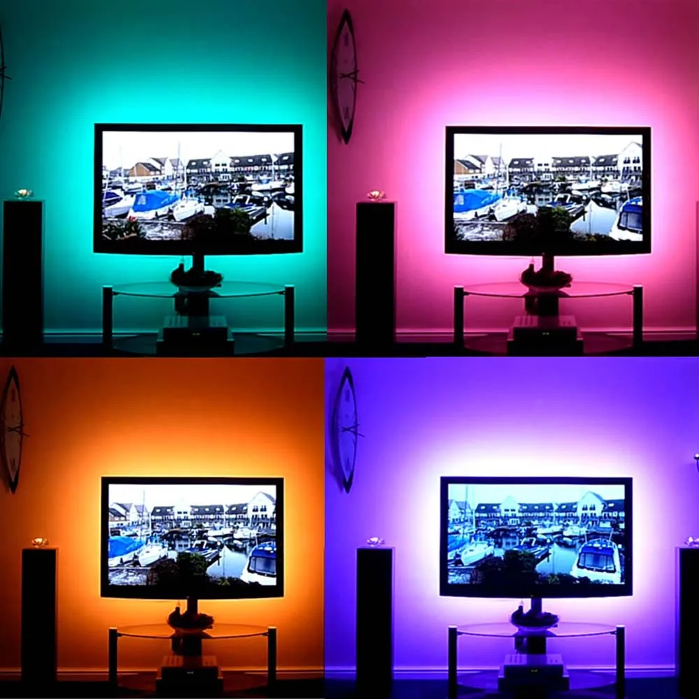 12 В Светодиодная лента светильник RGB 5050 гибкая светодиодная лента световой ленты RGB 1 М 1,5 м 2 м лента диод DC 12 В+ пульт дистанционного управления