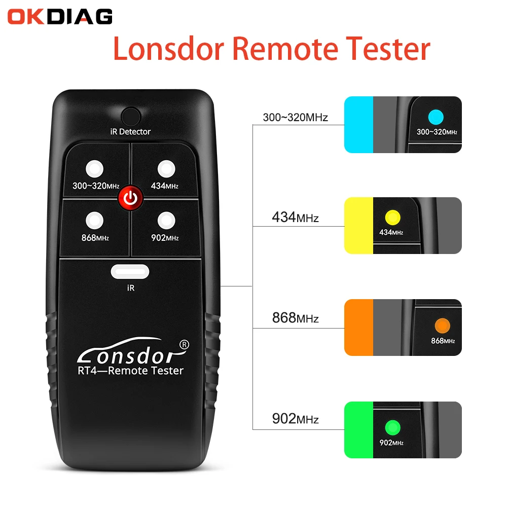 Lonsdor RT4 IR/FR Remote Tester Support 315MHz 434MHz 868MHz 902MHz IR For All Car Key Remote Frequency Test