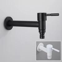 black quick opening 4 points faucet washing machine faucet 304 stainless steel single cold extension faucet mop pool faucet