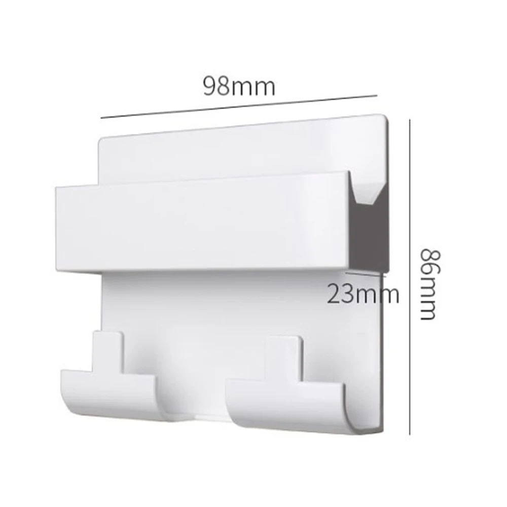 

Wall Mounted Organizer Storage Box Remote Control Mounted Mobile Phone Plug Wall Holder Charging Holder Stand Key Hook