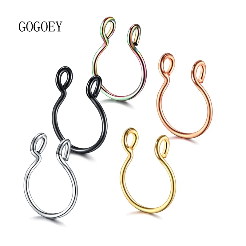 Кольца GOGOEY 20G Изящные из искусственного носа кольца с имитацией ноздрей пирсинга