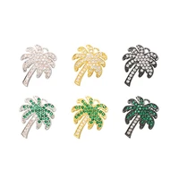 micro inlaid colored diamond coconut tree necklace pendant earrings pendant can be matched with a round buckle gold earrings