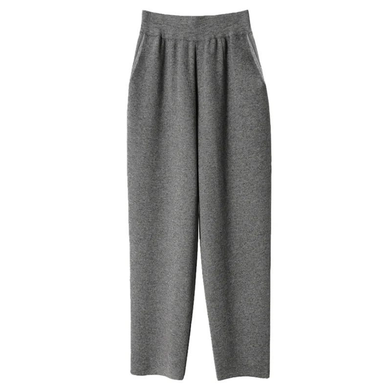 2019 корейские женские брюки осень зима вязанные утолщенные шаровары штаны