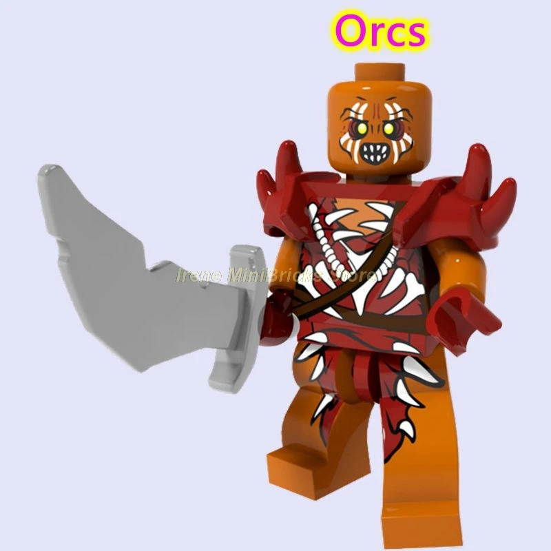 Orcs Хоббит Властелин колец Bllbo Aragorn Orcs Bard eowin Ringwraith Gandalf подарки на день рождения строительные блоки игрушки для детей - Цвет: Orcs