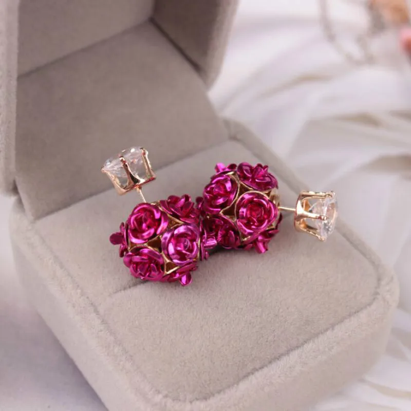 Классическая Роза Кристалл Циркон Двусторонняя одежда леди личность