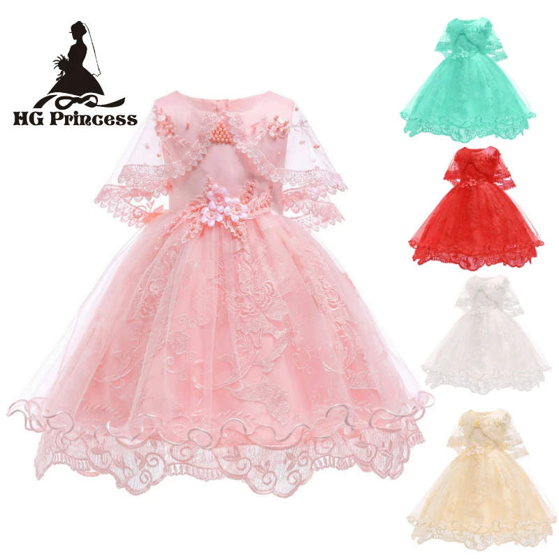 Детское вечернее платье с запахом красное вечерние цветочным принтом для