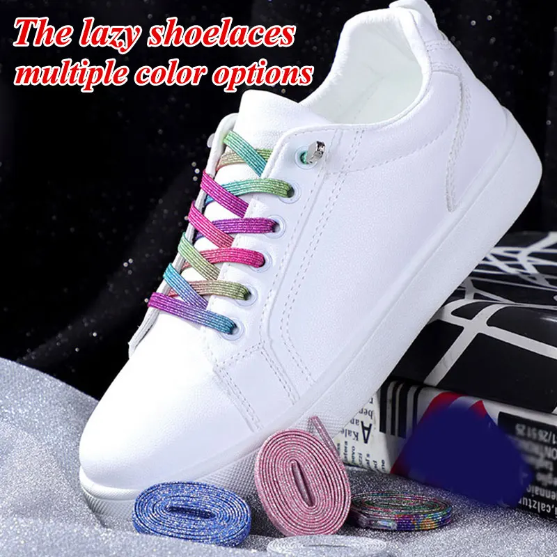 

New Quick Sneakers Locking Shoe laces Elastic Locking Shoelaces Flats No Tie Shoelace Kids Adult Women Men Shoes lace Strings