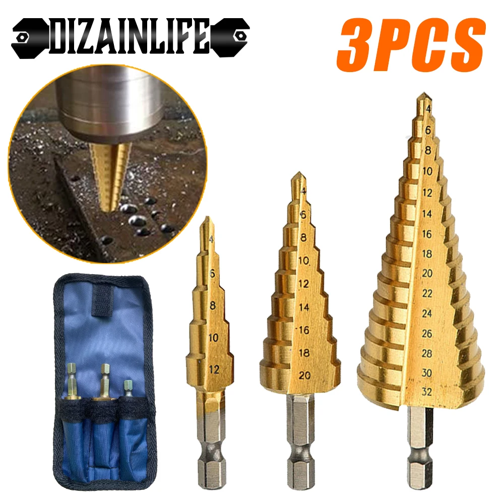 Набор ступенчатых Сверл из быстрорежущей стали дерева 4-12/20/32 мм | Инструменты