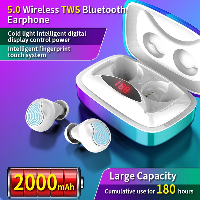 TWS 5 0 Bluetooth наушники стерео мини беспроводные спортивные водонепроницаемые