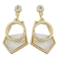 irregular white fritillaria eardrop personality fashion temperament s925 silver needle round diamond stud earrings