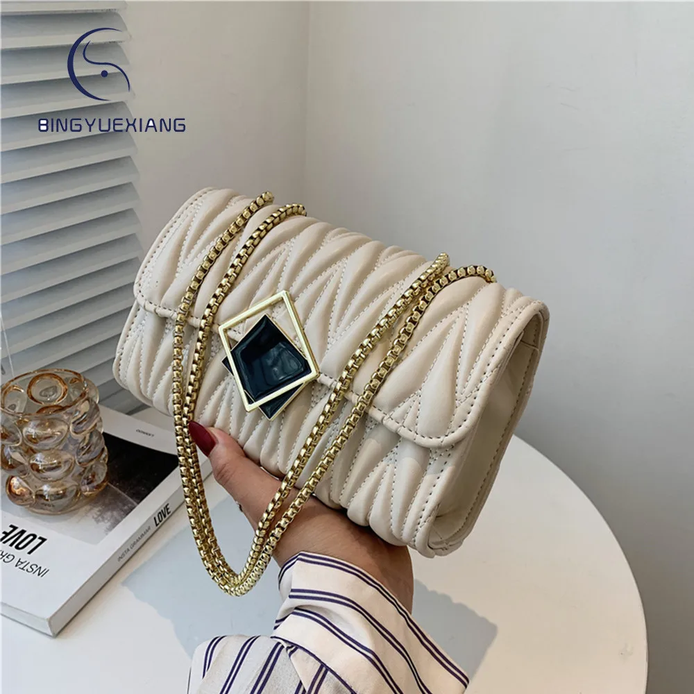 

Модная дизайнерская дамская сумка-мессенджер на плечо с цепочкой, новинка 2021, высококачественный кожаный женский кошелек, Bolsos De Mujer