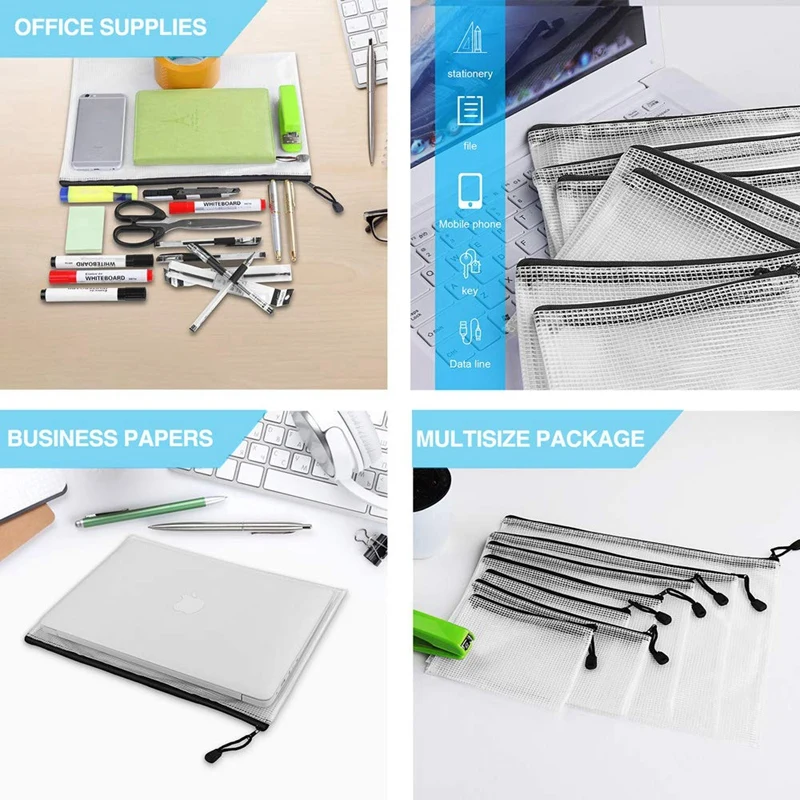 

21Pack Zipper Pouch(7 Sizes)For School Office Supplies Cross Stitch Organizing Storage