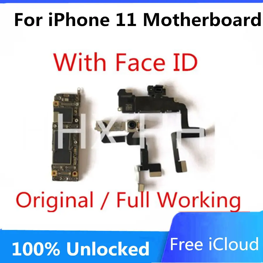 Материнская плата для iphone 11 разблокированная face id 64 ГБ 128 256 основная логическая