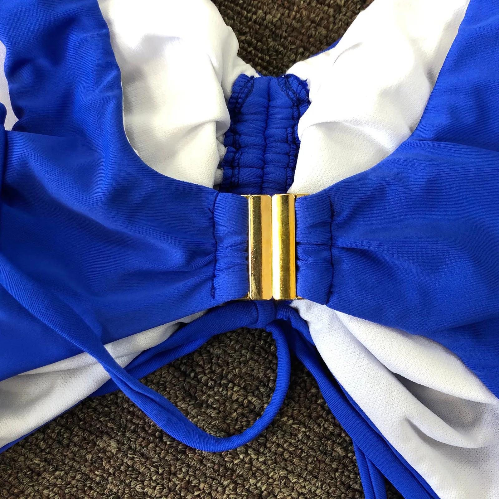 

Women Sexy Solid Color Drawstring Fold Brazilian Swimwear Bikini Set Swimsuit Halter Top Brazilian Bathing Suit Bather Biquini