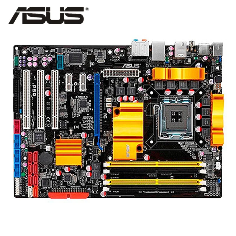 LGA 775 оригинальная ASUS P5Q 800Mhz 667Mhz DDR2 P5 Q материнская плата по стандарту ATX USB2.0 PCI E X16