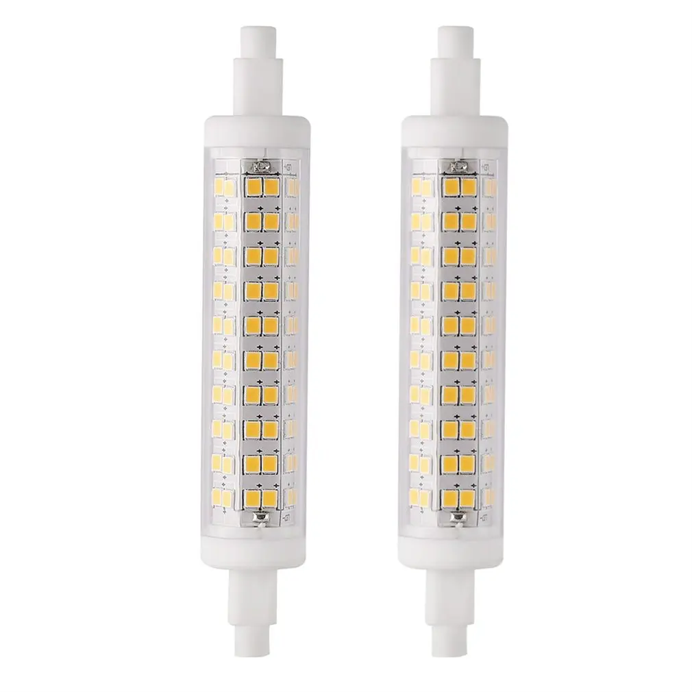 2 pcs LESHP 120LED 10W 1100LM R7S 118mm Dimmable 100-265V 3000K Warm White Double Ended Tungsten Halogen Bulbs Replacement