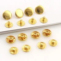 50setslot metal press studs sewing button snap fasteners sewing 12mm gold leather craft clothes bags purse handmade diy