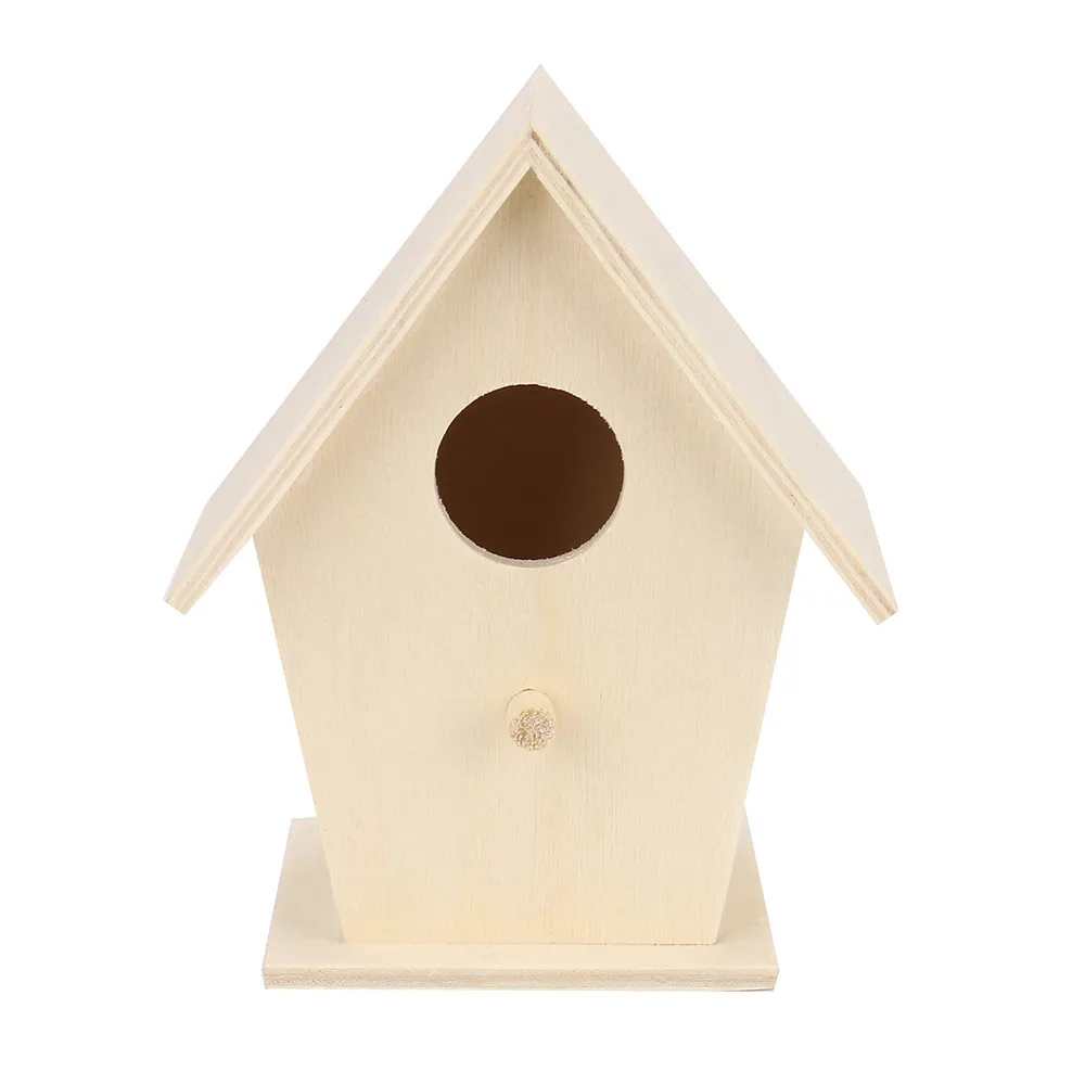 Wood Birds Nest Box New DIY Breeding Parrot Cockatiels Swallows Outdoors Roof Wooden Bird House Hanging Decoration dropship | Дом и сад