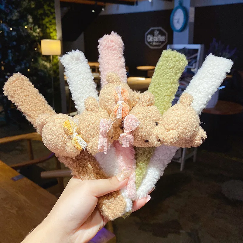 

Детские ленивые шары higood голова артефакт Девочка Осень/Зима плюшевый медведь разнообразные цветные бутоны голова были прекрасными волосам...