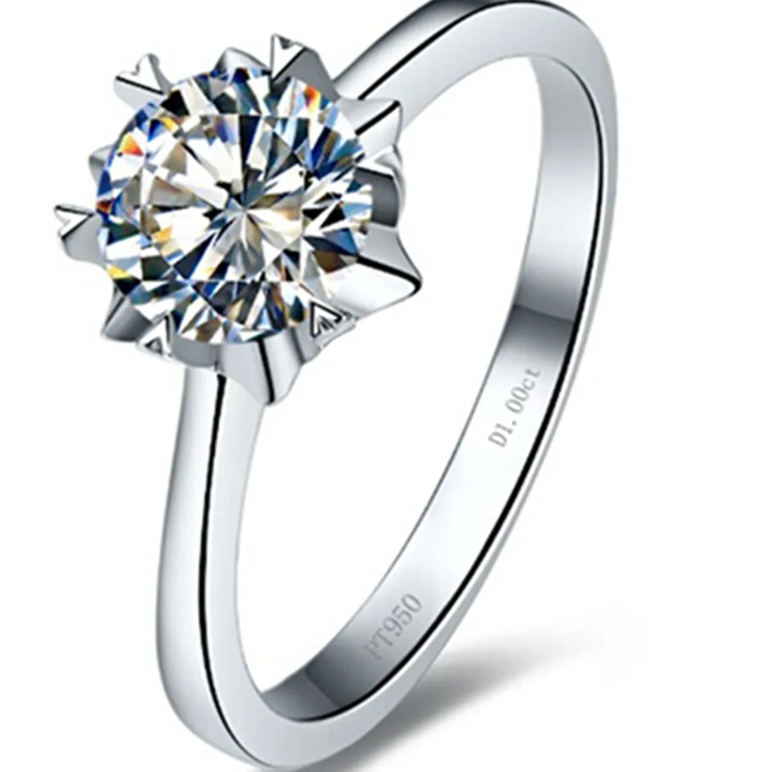 Женское кольцо из серебра 925 пробы с покрытием белого золота | Украшения и