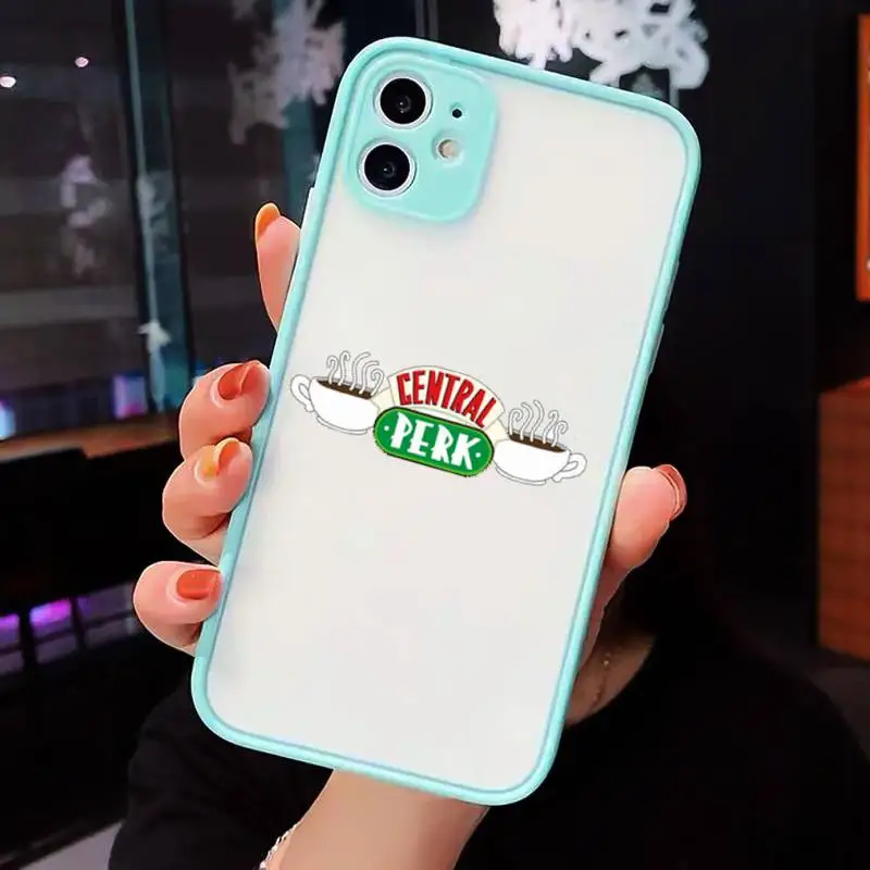 

friends Phone Cases matte transparent For blue iPhone 7 8 x xs xr 11 12 pro plus max mini Clear Funda