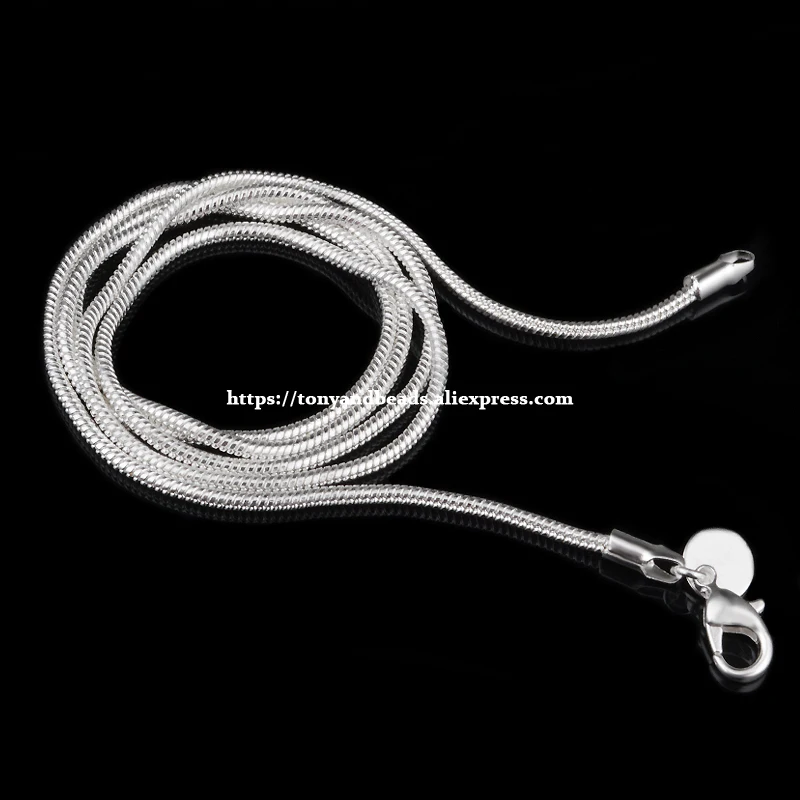 

2MM Silver Plated Lobster Clasp Snake Copper Chain 16 18 20 22 24 inch Pick Size For Jewelry Making DIY