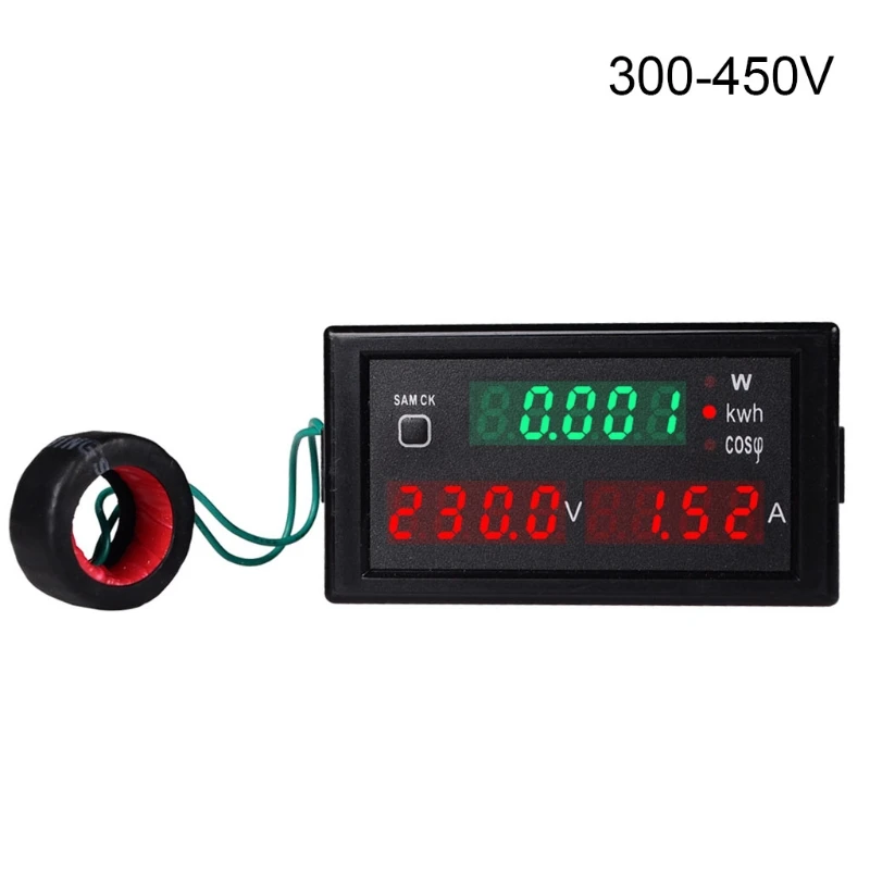 AC80 300V/AC300 450V 100A ЖК дисплей цифровой Дисплей вольтметр Электрический счетчик