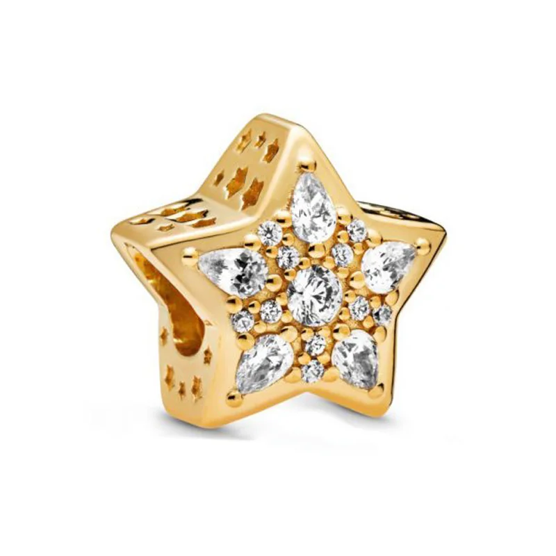 Модные сверкающие подвески Сияющие бусины-шармы в виде звезд подходят для