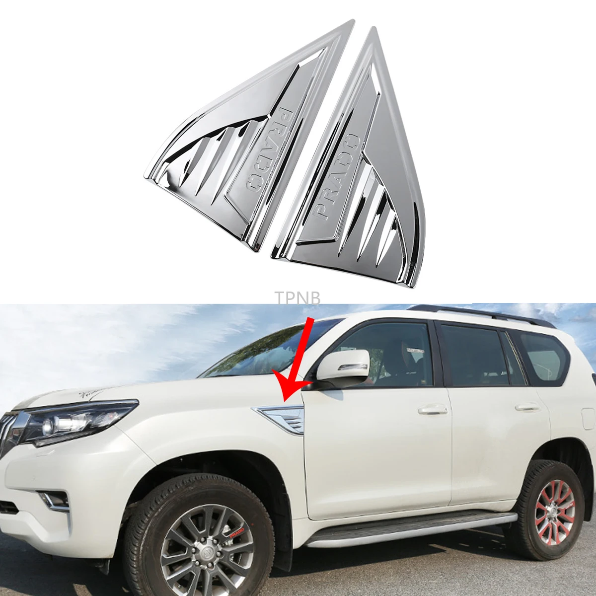 For Toyota Land Cruiser Prado 150 2010 2011 2012 2013 2014 2015-2017 2018 2019 2020 Side Vents Trim Strip Car Emblem Sticker