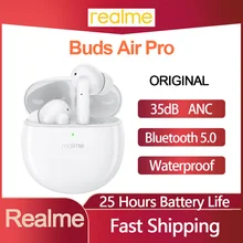 Original Realme Buds Air Pro TWS Bluetooth Earbuds Sports Waterproof Gaming Headset  ANC Fast Charge Wireless Headphones