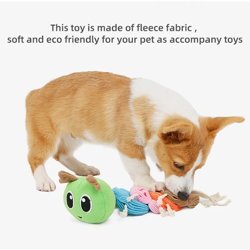 

CXD-Caterpillars Leak Food And Make Sound Dog Toys Bite Cotton Rope Grind Teeth Smell Pet Toys