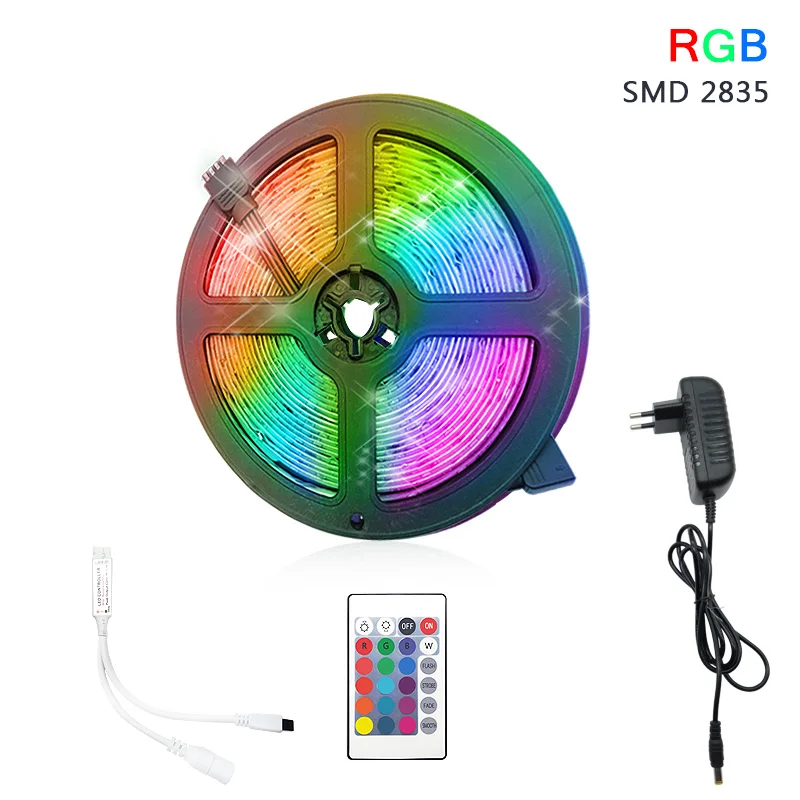 RGB Светодиодная лента 5 м 10 15 водонепроницаемая светодиодная неоновая 2835 5050 12 В