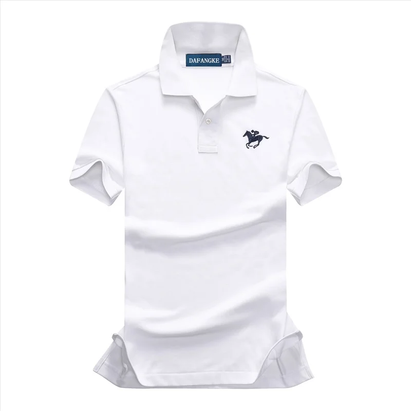 Мужская Летняя мужская рубашка поло от двойная лошадиная вышивка деловые