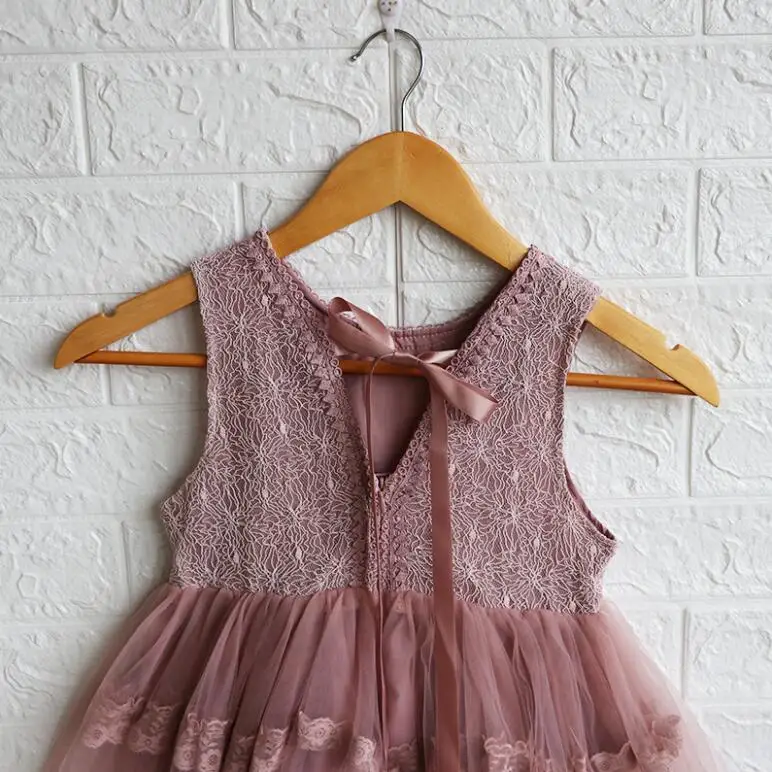 2019 летние бутиковые кружевные сетчатые платья для девочек принцессы детское