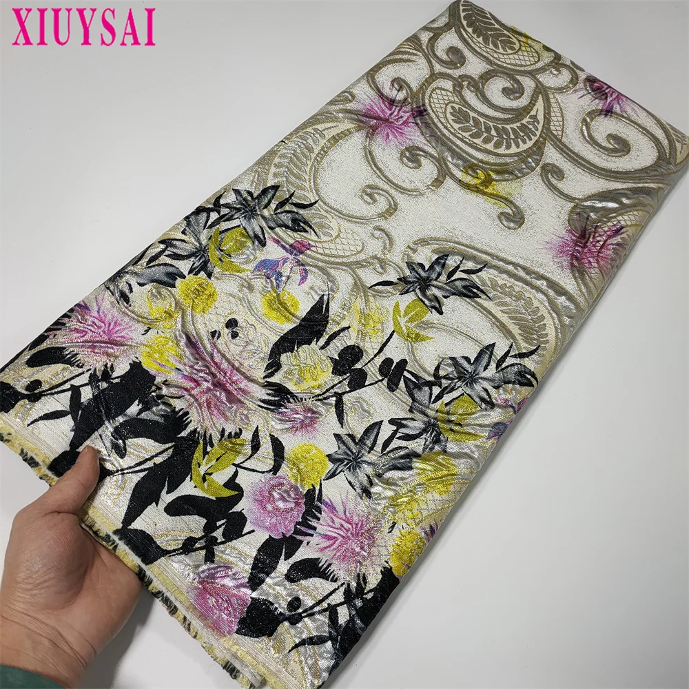 Африканское парчовое Кружевная Ткань 5 ярдов французская нигерийская